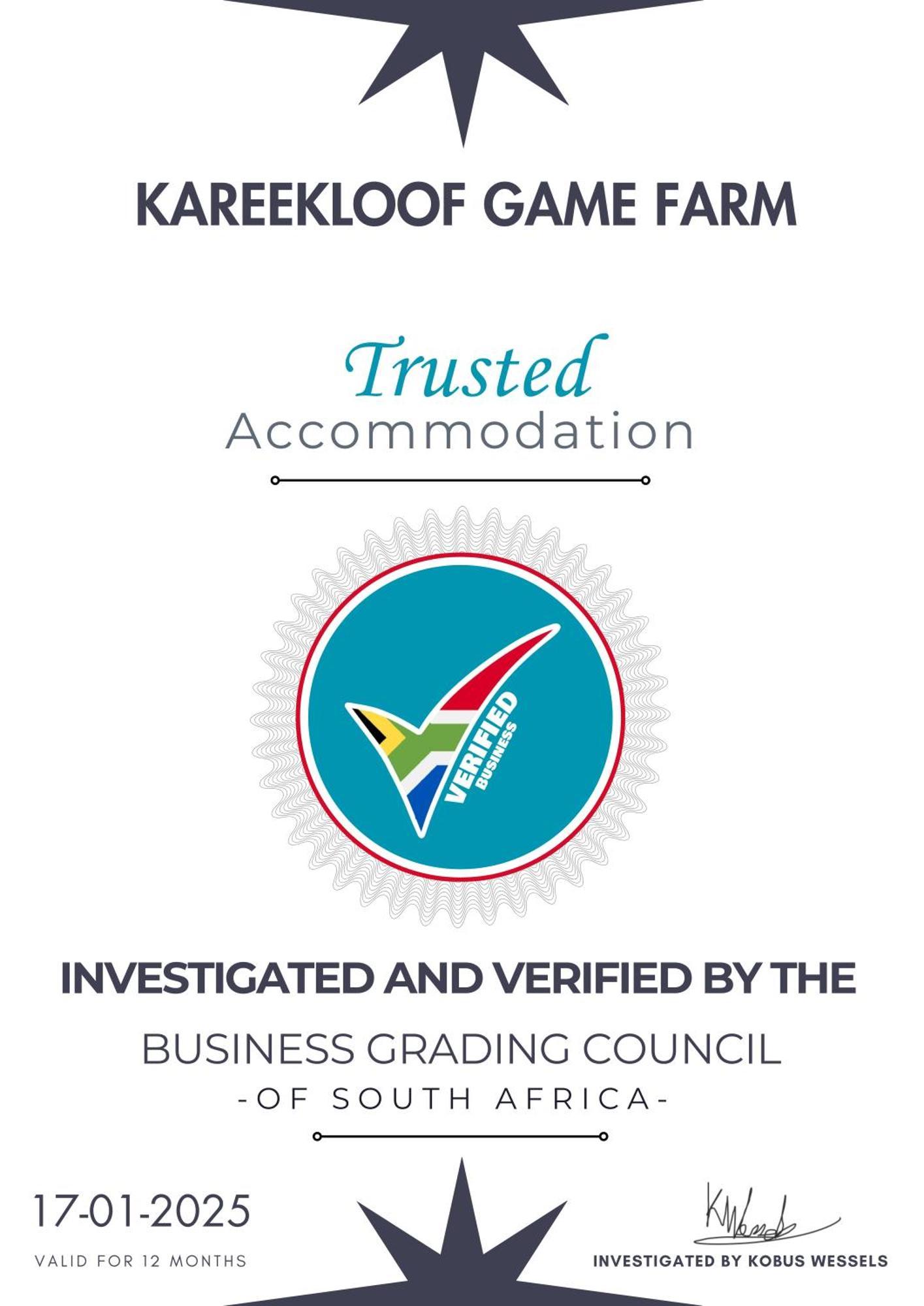 Villa Kareekloof Game Farm à Derby Extérieur photo